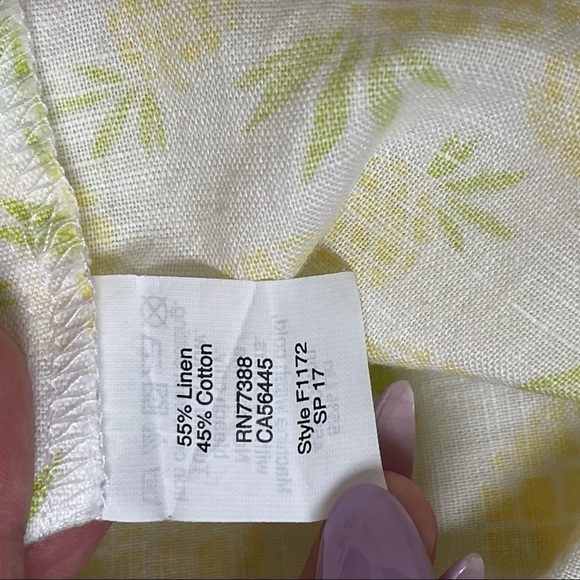 J CREW linen pineapple print top small - Picture 3 of 6